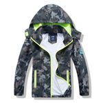 IjnUhb Toddler Rain Jacket Lightweight,Boys Waterproof Raincoat,Camo Kids Windbreaker With Hood Outerwearï¼Ë†blackcamo 3Tï¼â€°