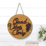 Art Street Good Vibes Only Wall Sign for Home Decoration/Door Wall Décor,Decorative MDF Plaque for Wall Decoration, Valentine Day Gift (10X10 Inches)