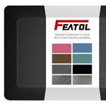 FEATOL Anti Fatigue Mat Kitchen Mats Cushioned, Thicken Core Foam Perfect for Kitchens, Phthalate Free, Relieves Foot, Knee, and Back Pain (20x32x9/10-Inch, Black, 20"x32")