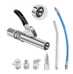 CYZBL Quick Release Grease Gun Coupler, Single Handle Grease Gun Coupling, Grease Gun Coupler for High Pressure Lubrication, Manual Grease Gun with 30cm Hose Compatible with Accessories