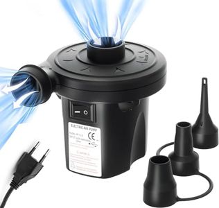 Nestling Bomba de Aire Eléctrica,150W Bomba Eléctrica Inflable,Bomba de Descarga Portátil con 3 Boquillas de cojín de Aire, Bomba de Piscina, Adecuado para Juguetes y colchones inflables, JY-019