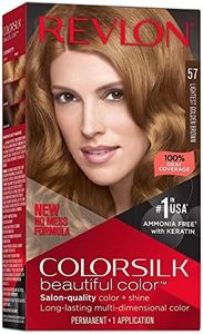 Revlon ColorSilk Beautiful Color Permanent Hair Color, 57 Lightest Golden Brown 1 Each (Pack of 6)