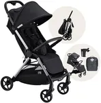Colugo The One Stroller - Lightweight Easy Fold Compact Toddler Stroller and Baby Stroller for Travel, Large Storage Basket, One Hand Fold, Includes Raincover, Bumper Bar, Cupholder (Black)