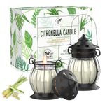 Citronella Candles Outdoor, 2 x 6oz Scented Candle with Citronella Oils and Natural Soy Wax, Lemongrass Candles for Patio, Garden, and Camping - Gifts for Women