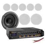 4-Zone Professional Ceiling Speaker System 8 x 5 Inch Speakers with PA Amplifier