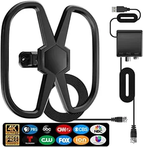 TV Antenna Support 2 TVS-1700+Miles Long Range Digital Antenna for Smart TV Indoor,Outdoor HD TV Antenna 360° Reception Local Channels - Amplifier Signal Booster Support 8K 4K 1080p Old TV-Long Cable