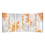 KREATIVE ARTS 3 Pieces Bathroom Canvas Prints Farmhouse Wall Decors Relax Soak Unwind Rustic Wall Art Hanging Signs Rustic Orange and Grey Painting for Home Laundry Spa Room Each Panel 12x16 Inches