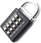 zeng Padlock - Combination Lock for Locker,Button Combination Security Padlock Digital Lock, for Gym or Sports Locker, case, Toolbox, Fence, hasp Cabinet (Black)