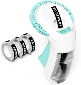 EazeID Embossing Label Maker Machine, Retro Embossed Label Maker, Portable Emboss Machine with 3 Rolls 3D 9mm 3/8 Inch Embossing Label Tapes for Kid DIY Home School Supplies Office Organization