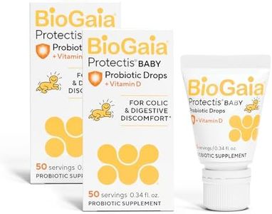 BioGaia Baby Probiotic Drops - Colic & Gas Relief + Vitamin D, 50-Day Supply, Safe for Newborns, Reduces Crying, Fussing, Colic, Gas, Spit-ups & Constipation, No allergens, Dairy or Soy (Pack of 2)