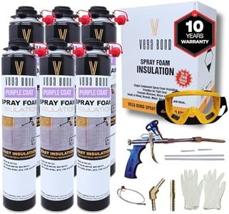 Vega Bond SF001 6-Packs with Gun, Premium Single Component, Self Expanding, Purplecoat Closed Cell Insulation Spray Foam, 29 oz w/ 5.66 R-Value, Acoustic Spray(120 Board Feet Coverage)