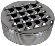 U.Like Relax Zone Aluminum Metal Cigar Ashtray with Lid For Men-Durable handcrafted 16 Holes Grid Design Ash Tray and outdoor - Round Cigars to Cigarillos (SILVER) 7inchinchx7inchinchx2.5inchinch