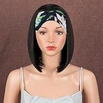 Style Icon Headband Wigs Bob Wigs for Women 10 Inch No Lace Front Wigs Synthetic Hair Heat Resistant Fiber Black