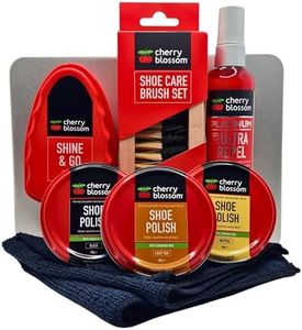 Shoe Polish Kit, Shoe Shine Set Gift Box Silver Tin | Black, Brown & Neutral Shoe Polish, 2 Brushes, Water and Stain Eco Ultra Repel, Shine & Go Instant Shine, Microfiber Cloth, Black/Neutral, One