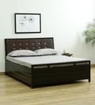 Royal Interiors Jilemo Metal King Size Bed With Storage|Wrought Iron King Size Cot With Hydraulic Storage|Double Bed For Bedroom With Headboard&Footboard Without Foam Mattress(75X60), Black & Brown