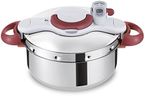 Tefal P46207 | Clipso Minut' Perfect Schnellkochtopf | mit Garbkorb und Timer | 6Liter | edelstahl/weiß/rot