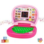 Wembley Kids Computer Toy Baby Laptops for Kids 1 2 3-6 Years Activity Electronics Number & Alphabet Charts for Kids Learning Educational Toy with Sound and Music - BIS Approved (Pink)