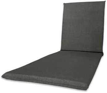 Generico CojÕn para Tumbona de Color Liso, loneta, 190 x 60 x 4,5 cm, colchoneta para Tomar el Sol, Fabricado en Italia (Gris)