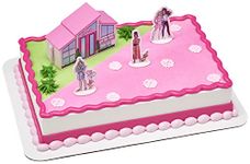 DecoSet Barbie Dreamhouse Adventures Cake Topper, 4 Piece Cake Decoration With Barbie, Barbie Dreamhouse, and Friends, For Birthday Cake, Ready to Use