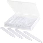 100 Plastic Collar Stays for Men Dress Shirt in 4 Various Sizes in Clear Plastic Divided Box