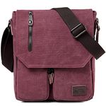 Small Messenger Bag, Kasqo 11" Canvas Shoulder Crossbody Travel Vintage Bags for Men Women, Men Purse for Work Business