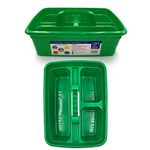 TDBS The Dustpan and Brush Store Cleaning Caddy With Handle Cleaners Caddy Organiser Carry Baskets For Cleaning Products (Green)