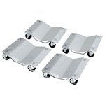 TRIL GEAR Set of (4) 3" Tire Wheel Dolly Dollies Tire Skates Vechicle Car Auto Repair Moving Diamond Sliver