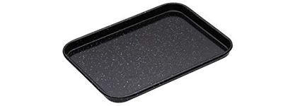 MasterClass Small Baking Tray, Scratch Resistant Vitreous Enamel and Induction Safe, 1 mm Thick Steel, 24 x 18 cm, Black