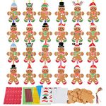 LAMEK 24 Pack Gingerbread Man Craft Kits Kids Creative Christmas Crafts Foam Rubber Crafts for Boys Girls Xmas Tree Decoration Winter New Year Party Favour