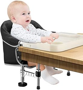 Hook on Chair with Removable Dining Tray, Portable Clip on High Chair Use at Most Tables, Fast Table Chair with Carry Bag, Travel Feeding Seat for Baby & Toddlers (Black)