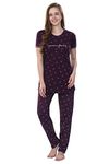 TIGYWIGY Women's Cotton Solid Feeding/Nursing/Maternity Top and Pyjama Set (Wine, Large)