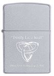 Zippo Windproof Lighter - Trinity Love Knot - Satin Chrome - Refillable for Lifetime Use - Adjustable Flame - Gift Box - Metal Construction - Made in USA