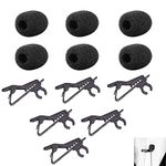 (6 packs) Foam Windscreen & Lapel Clips, BOYA Microphone Replacement Kit for Lapel Lavalier Microphone, Lav Microphone Accessories