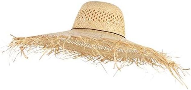 EOZY Chapeau de Paille Femme - Capeline Adulte Grand - Chapeau de Soleil Anti-UV avec Large Bord -Cap de Plage pour Loisirs Plage Voyage Jardinier Eté et Printemps (Lafite)