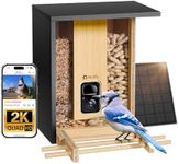 NETVUE by Birdfy Upgraded Smart Bird Feeder Camera Solar Powered, Auto Capture Birds & Notify in Time, Powerful AI Recognition, Bamboo Wood Bird Feeder Camera, Ideal Present Gift