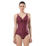 Speedo Women's Endurance Brigitte Printed One Piece Swimwear - Deep Plum & Cherry