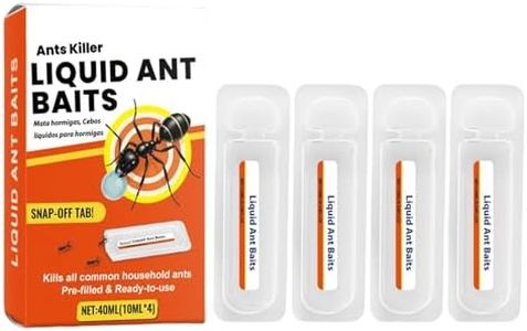 Liquid Ant Baits – Outdoor Traps, 4 X 10ml Indoor Killers | Pet Safe Bait Stations to Reduce and Remove Colonies for Home Windowsills, Corners, Electrical Appliances