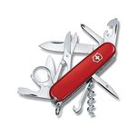 Victorinox Explorer Swiss Army Knife, Medium, Multi Tool, 16 Functions, Blade, Magnifying Glass, Red