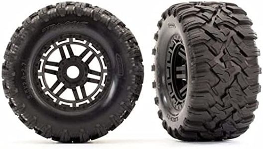 Traxxas 8972 Tires & Wheels/Black Wheels, Maxx All-Terrain Tires, Foams (2) 17mm