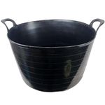 Srendi® 75L Liter Black Heavy Duty Large Flexi Tub Garden Home Flexible Plastic Storage Container Bucket Flex Tub- MADE IN UK