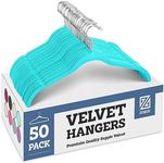 ZOBER (50 Pack) Premium Velvet Non Slip Ultra Slim Clothes Hangers for Tops, Dress Shirts, Blouses, Strappy Dresses, Delicates - Gain 50% Closet Space, 360° Swivel Hook