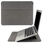 HoYiXi 13.3 Inch Laptop Sleeve Case PU Leather Case Compatible with MacBook Air M1 M2 2022-2018 / MacBook Pro 13 M2 2022-2016, Surface Pro 8 2021 / Surface Go 3 2021, Sleeve Pouch with Stand Dark Gray