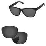 PapaViva Replacement Lenses for Oakley Frogskins OO9013 Black Grey - Polarized