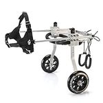 Dog Wheelchair for Back Legs, Aluminium Disabled Dog Assisted Walk Car Dog Cat Cart Wheels for Hind Legs Rehabilitation Pet Carts (S)