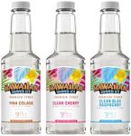 Hawaiian Shaved Ice Syrup Assortment, 3 - 16oz Bottles of The Most Popular Flavors: Clear Cherry, Pina Colada, Clear Blue Raspberry. For Shaved Ice, Snow Cones, Sodas, Ice Pops, and Slushies. Allergy-Friendly. Dye-Free. No Artificial Colors