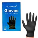 GLOVESKART® BLACK NITRILE GLOVES (SIZE: S,M,L)(PACK OF 20,30,50,80,100 Pieces) CE,FDA,ISO,IAF Certified,Food Grade,Multi-Purpose Disposable Black Gloves,Powder Free,Exact Quantity Count (Medium, 20)