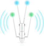 WAVLINK 2025 AC1200 Outdoor Long Range Weatherproof Dual Band WiFi Extender/Wireless Access Point with Outside PoE Powered,Gigabit Port,Supports Router/AP/Repeater Modes for Courtyard,RV,Campsite