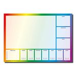 A3 Pack of 2 Large Rainbow Coloured Desk Pad and Weekly Planner, 50 Sheets Per Pad, Thicker 90GSM Paper