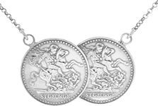 Sterling Silver Double Coin Necklace George & Dragon (18.00)