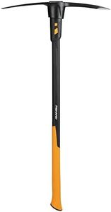 Fiskars Pioche terrassier IsoCore L, Pour le travail sur sols durs et caillouteux, 91 cm, 3,4 kg, Noir/Orange, 1020166